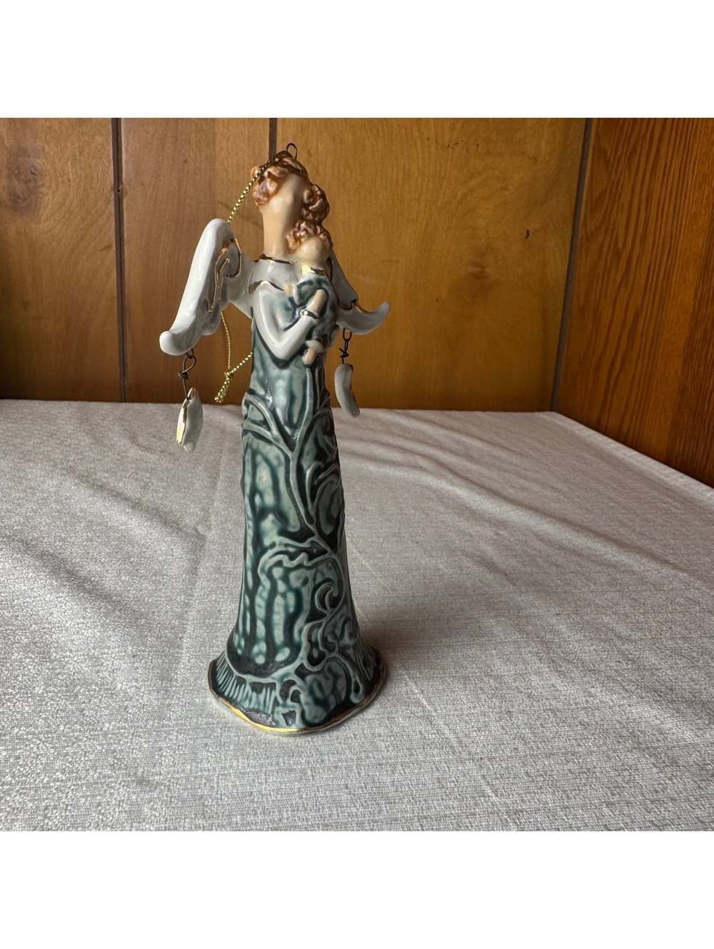 Vintage 6 Inch Angel Bell Ornament Ceramic Christmas Decoration Hanging Decor - Picture 3 of 6